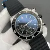 Montres Men 44 mm Super Chronomat Blue Cador Watch Quartz ChronoGRAPG Date Men Watch Rubber Strap Mens Horaire Haute qualité