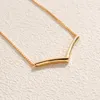 Gold plated Polished Wishbone Necklace for Pandora Real Sterling Silver Wedding designer Necklaces For Women Girlfriend Gift Chain necklace with Original Box