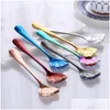 Spoons Stainless Steel Heart Shaped Kitchen Long Handle Coffee Scoops Guest Gift Milk Mixing Spoon Household Tablewa Dhgarden Dherx