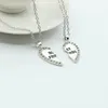 Chaînes 2 pièces/ensemble mode amis miel amour Couple pendentif collier cassé chandail chaîne coeur tour de cou cadeau amitié bijoux