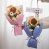 Kwiaty dekoracyjne gotowe szydełkowe kwiaty bukiet dniem matki prezent słonecznikowy ins ręcznie robiony sztuczny wystrój ślubny