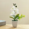 Decorative Flowers Butterfly Orchid Bonsai Artificial Flower Pot Home Decor Garden Living Room Decoration Accessories Fake Green Plant Craft