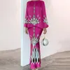 Two Piece Dress Vintage Elegant Printed Outfits Commute Lady Oneck Batwing Sleeve Blouse Top Long Skirts Suit 2023 2Pc Dresses Sets 230419