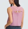 LU-50 évider dos maille débardeurs Yoga tenues respirant séchage rapide vêtements de sport femmes gilet Fitness chemise