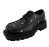 Mode talon épais plate-forme en cuir chaussures hommes mode à lacets Rivets rue Oxfords