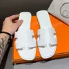 Kvinnor tofflor designer läder sandaler sommar platt sandaler flip flop krokodil hud glider damer strand sandal toffel med låda