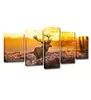 Sonnenuntergang Wald Landschaft Leinwand Wand Kunst Dekor Bilder Hirsch Gemälde für Schlafzimmer Wohnzimmer ungerahmt5413960