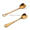 Spoons Stainless Steel Heart Shaped Kitchen Long Handle Coffee Scoops Guest Gift Milk Mixing Spoon Household Tablewa Dhgarden Dherx