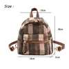 Borse da scuola 2023 Inverno Plaid Nylon Zaino da donna Studenti coreani Zaino piccolo Campus Stripe Style Moda Ragazze Viaggi 231118