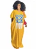 Ethnic Clothing Satin Maxi African Dress For Women Dashiki Africa Clothes Kaftan Robe Africaine Femme Loose Fashion Print Long Abaya Gown