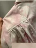 Casual Kleider Hohe Qualität 2023 Frühen Frühling Mode Rosa Druck A-linie Hemd Kleid Lose Langarm Puppe