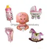 Party Favor 5Pcs/Set Baby Shower Ballon Kit Girl Boy Horse Feet Feeding Bottle Set Toys Foil Balloons Suit Kid Child Birthday Decora Dhcam