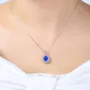 Colar de diamante simples cultivado em laboratório azul casamento Hpht Cvd personalizado por atacado