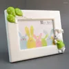 Quadros de 7 polegadas Creative Po Frame Cartoon Urso de plástico Planta de clipe Planta para presentes de decoração de desktop em casa