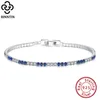 Łańcuch Rinntin Women's Deluxe Tennis Bransoletka 925 SREBRING SREBRE 2,0 mm Niebieska i przezroczystość cyrkonu sześciennego 6,5 - 7,5 cala biżuteria SB117231118