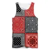 Herrtankstoppar ifpd eu storlek sommar bandana 3d tank top män hip hop paisley ärmlösa skjortor streetwear manlig grafisk punk fitness väst hajuku 230419