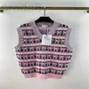 Kvinnors t-shirtdesigner 2022 Kvinnor Designer Topps Summer Knit tröja Girls Milan Runway ärmlös skjorta tee high end V-hals bomulls tröjor FE08