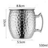Mugs 530ml 18 Ounces Moscow Mule Mug Stainless Steel Hammered Copper Plated Beer Cocktail Cup Coffee Bar Drinkware