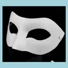 Masques De Fête Blanc Demi Masque Halloween Papier Blanc Zorro Diy Hiphop Peint À La Main Danse De Rue Cadeaux De Noël 120 Pcs / Lot Drop D Dhgz5