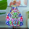 Ethnic Clothing Two Piece Set Tops And Pleated Skirt Suit Women Clothing African Dashiki Wedding Party Traditional Robe Ankara Outfits Kaftan 230419