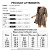 Plus -klänningar Kvinnor Leopard Crew Neck Print 3/4 Sleeve Spring Summer Casual Short Mini Dress Daily for Woman Fashion