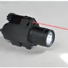 Luzes de lanterna tática de lanterna tática de caça ao ar livre 200 lúmens com laser vermelho e montagem ferroviária de 20 mm Picatinny.