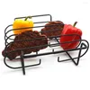 Tools Antihaft-Steak-Rack-Grillständer, Eisendraht, hitzebeständig, robust, langlebig, Braten, Rippenhalter, Grill