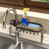 Kitchen Sink Drain Rack Sponge Storage Facet Holder Space Aluminium Soap Drainer Shelf Basket Organizer Badrumstillbehör