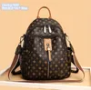Factory wholesale ladies shoulder bag 3 colors street popular printed backpack thickened leather fashion handbag zipper decoration outdoor leisure backpacks