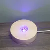 50st 60/80/100mm trä 3D baskristall Glass LED Night Light Round Holder Luminous Table Lamp Stand Dekor Belysningsgåva