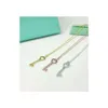 Collier T Sterling Silver v Gold Material Fashion Polvyle Tempérament Simple Love Love Pendante Collier LQPY