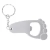 Aluminium legering Voetsvorm flesopener met sleutelhanger sleutel tag kettingring accessoires J0419