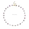 Collar de cuentas Collar de cadena de cristal para mujeres Peads Gemstone Gemstone Ansiety Amethyst Aventurine Rose Quartz Tiger Obsi obsi dhqbf