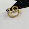 Anillos con letras de perlas de lujo, anillo ancho de oro para mujer, anillo de compromiso de boda para fiesta, regalo para amantes, joyería para novia