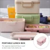 Dinyire Sets Box Bento Lunch Portable Containers Container Boxen School Square houten komkoffer Japanse opslag volwassen dipcompartimenten