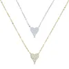 Kedjor 925 Sterling Silver Heart Pendant Necklace Delicate Minimalist Cute Full CZ PAVED HEARTS CHARM CHOKER WEMELY SMYELLT