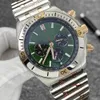 44mm Super Chronomat Dial Blue Watch Quartz Chronograpg Date Men Wather Watch Stainsal Strap Strap Lristwatches Mens