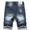 Heren shorts Heren rekbare korte jeans mode casual slank fit hoogwaardige elastische denim shorts mannelijk merk zomer kleding 230419