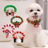 Dog Collars Christmas Creative Pet Bowtie Collar Puppy Bow Tie Hair Ball Adjustable Necklace For Small Dogs Cat Grooming Accessories