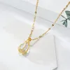 Ketting voor dames Designer sieraden Dames vergulde sierlijke gouden ketting Damesmode Luxe kettingen Vrouw Diamant Liefde Hanger Vakantiegeschenken SYXG231