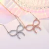 Jewelry Designer T Necklaces t Bow Necklace for Womens Ice Cream with Same Fashionable Full Diamond Collarbone Chain