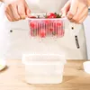 Garrafas de armazenamento alimentos em casa alimentos refrigeradores plásticos drenagem caixa de manutenção fresca frutas picadas cebola verde microondas bento squre com tampa