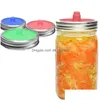 Drinkware Lid Sile Lids Reusable Mason Jar Sealing Caps Kimchi Seal Kitchen Supplies 5 Colors Drop Delivery Home Garden Dinin Dhgarden Dhhho