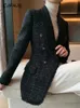 Abiti da donna Blazer CJFHJE Piccolo Fragrante Temperamento nero Giacca in lana Moda francese Autocoltivazione Camicetta da donna Autunno 231118