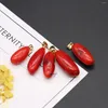 Pendant Necklaces 1Pcs Natural Sea Bamboo Red Coral Long DIY Earring Necklace Jewelry Making Accessories Gift 10X25MM
