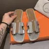 Women Slippers Designer Leather Sandals Summer Flat Sandals Flip Flop Crocodile Skin Slides Ladies Beach Sandal Slipper With Box