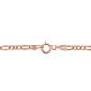 Cavigliera con catena a maglie Figaro in oro rosa 14k 2,3 mm, 10 pollici