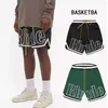 2023ファッションメッシュショートパンツRhude Mens Men Men Casual Reflective Skateboard Hip Hop Beach Rhude Pocket High Quality White Border Short Asianサイズhtc4