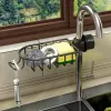 Kitchen Sink Drain Rack Sponge Storage Facet Holder Space Aluminium Soap Drainer Shelf Basket Organizer Badrumstillbehör