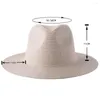 Chapeaux à large bord mode naturel Panama chapeau de paille souple été femmes hommes plage soleil Protection UV Fedora vente en gros